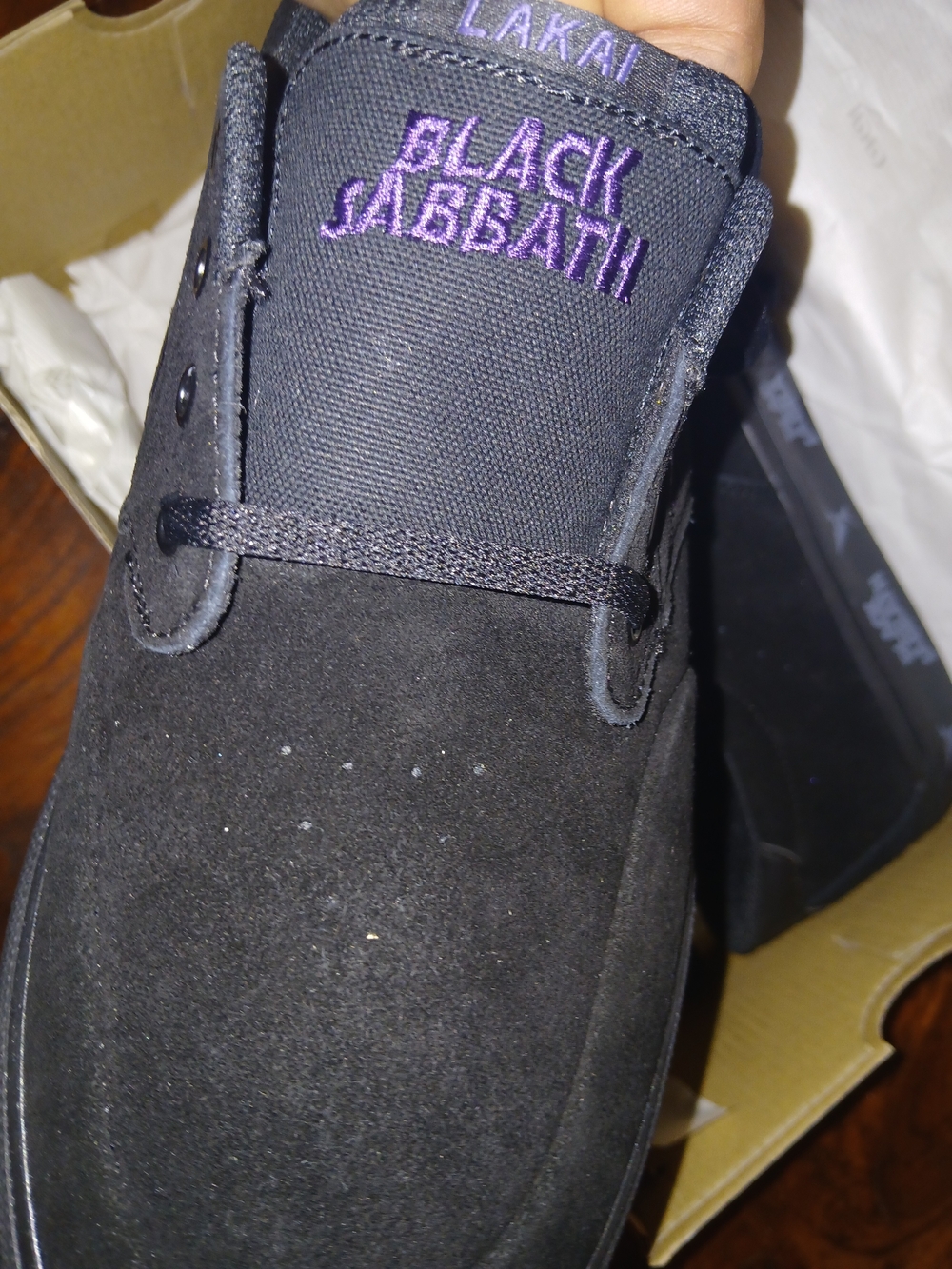 Black Sabbath Men's Black Suede Skate Shoe